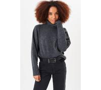 Gini London Grey Roll Neck Oversized Jumper In Dark Grey Dark Grey