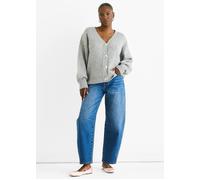 Gini London Grey Spot Print Button Cardigan Look Jumper Grey L/XL