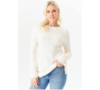 Gini London Ivory Crew Neck Fine Knit Oversized Jumper Ivory