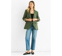 Gini London Khaki Contrast Animal Edge to Edge Blazer - S-M (UK 8-10/US 4-6/EU 36-38)