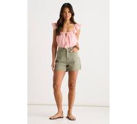 Gini London Khaki Denim Shorts Khaki