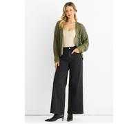 Gini London Khaki Open Knit Edge to Edge Cardigan - M-L (UK 12-14/US 8-10/EU 40-42)