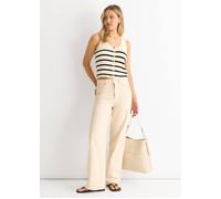 Gini London Mono Stripe Knit Waist Coat Vest In White White