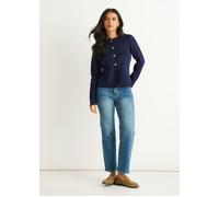 Gini London Navy Button Front Compact Knit Cardigan - S-M (UK 8-10/US 4-6/EU 36-38)