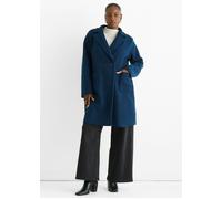 Gini London Navy Shearling Mid Length Double Breasted Jacket - M-L (UK 12-14/US 8-10/EU 40-42)