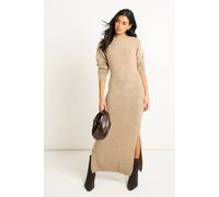 Gini London Oatmeal Jersey Boucle Bodycon Maxi Dress In Beige Beige