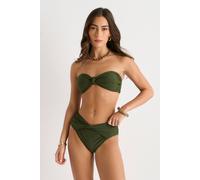Gini London Olive Green Twist Front Bikini Bottom Green