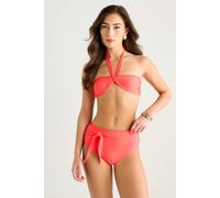 Gini London Orange Tie Front High Waist Bikini Bottom Orange