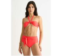Gini London Orange Tie Front High Waist Bikini Bottom - UK 8 / US 4 / EU 36