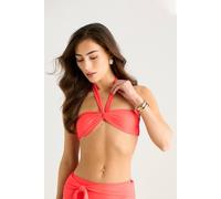 Gini London Orange Twist Front Halter Neck Bikini Top Orange