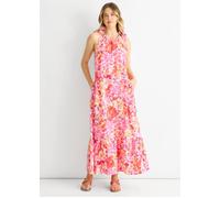 Gini London Red Floral Tie Straps Trapeze Dress Red L/XL