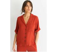Gini London Rust Air Flow Oversized Shirt Top - S-M (UK 8-10/US 4-6/EU 36-38)