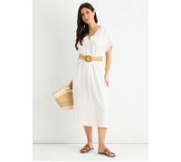 Gini London White Air Flow Belted Oversized Dress - White - S-M (UK 8-10/US 4-6/EU 36-38)