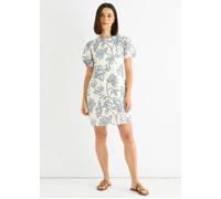 Gini London White Blue Floral Embroidered Mini Dress - UK 8 / US 4 / EU 36