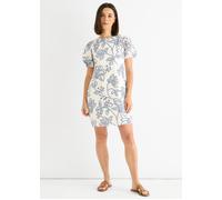 Gini London White Blue Floral Embroidered Mini Dress White 18