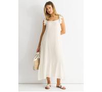 Gini London White Ruffle Short Sleeve Maxi Dress White 8