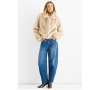 Gini London Women's Beige Premium Ombre Faux Fur Jacket | Size: Medium/Large Gini London Beige M/L