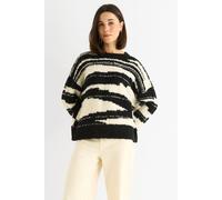 Gini London Women's Black Abstract Oversized Recycle Knit Jumper | Size: S/M Gini London Black S/M