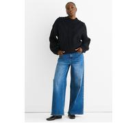 Gini London Women's Black Chunky Knit Oversized Knit Jumper | Size: Medium/Large Gini London Black M/L