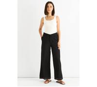 Gini London Women's Black Contrast Embroidery Stitch Detail Trouser | Size: 8