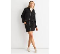 Gini London Women's Black Cord Zip Up Boxy Jacket | Size: 12 Gini London Black 12