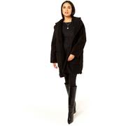 Gini London Women's Black Faux Fur Longline Teddy Overcoat | Size: Medium/Large Gini London Black M/L