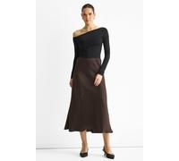 Gini London Women's Chocolate Bias Midi Skirt | Size: 12 Gini London Chocolate 12