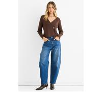 Gini London Women's Chocolate Button Wrap Compact Knit Cardigan Sweater | Size: Small/Medium