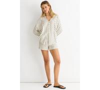 Gini London Women's Cream Long Sleeve Batwing Stripe Shirt | Size: 14 Gini London Cream 14
