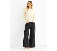 Gini London Women's Cream Pearl Studded High Neck Knit Jumper | Size: Small/Medium