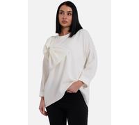 Gini London Women's Cream Side Contrast Bow Oversized Jumper Top | Size: Medium/Large Gini London Cream M/L