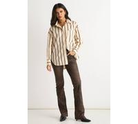 Gini London Women's Cream Stripe Cotton Button Through Shirt | Size: 8 Gini London Cream 8