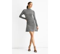 Gini London Women's Grey High Neck Stud Hot Fix Stretchy Mini Dress | Size: 8 Gini London Grey 8