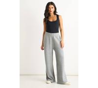 Gini London Women's Grey Knitted Pull On wide Leg Trousers | Size: Large/XL Gini London Grey L/XL