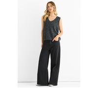 Gini London Women's Grey Sequin Sparkle V Neck Vest Knit Jumper | Size: Medium/Large Gini London Grey M/L