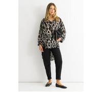 Gini London Women's Mono Abstract Print Oversized shirt in Black | Size: S/M Gini London Black S/M