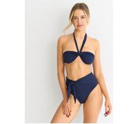 Gini London Women's Navy Twist Front Halter Neck Bikini Top | Size: 14 Gini London Navy 14
