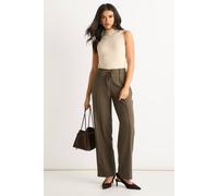 Gini London Women's Olive Drawstring Elasticated back Tailoring Trousers | Size: 14 Gini London Olive 14