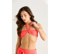 Gini London Women's Orange Twist Front Halter Neck Bikini Top | Size: 14 Gini London Orange 14