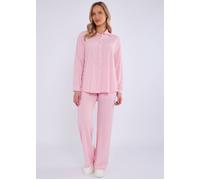 Gini London Women's Pink Textured Oversized Long Sleeves Shirt | Size: Large/XL Gini London Pink L/XL