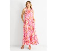 Gini London Women's Red Floral Tie Straps Trapeze Dress | Size: Medium/Large Gini London Red M/L