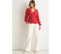 Gini London Women's Red Viscose Button Through Blouse | Size: 16 Gini London Red 16