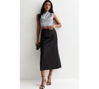 Gini London Women's Silver High Neck Sleeveless Satin Top | Size: 10 Gini London Silver 10