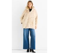 Gini London Women's Stone Hooded Long Sleeve Faux Fur Jacket | Size: S/M Gini London Stone S/M
