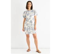 Gini London Women's White Blue Floral Embroidered Mini Dress | Size: 18 Gini London White 18