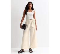 Gini London Women's White Elasticated Wide leg Tie detail Trousers | Size: S/M Gini London White S/M