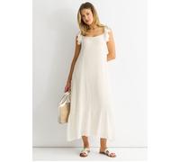Gini London Women's White Ruffle Short Sleeve Maxi Dress | Size: 14 Gini London White 14