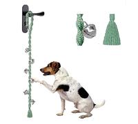 GINIDEAR Dog Bells to Go Outside & Puppy Potty Training, Adjustable Dog Door Bell Ring to Go Potty, Handmade with Premium Yarn. Twisted Style, LightGreen