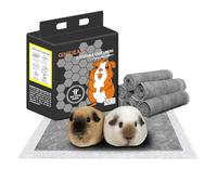 GINIDEAR Guinea Pig Bedding, Disposable Cage Liners, Charcoal Odor Controlling Absorbent Waterproof Pee Pads, 18''x24'', 50 Count