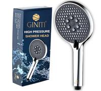 GINITI Shower Head, High Pressure Shower Head with 3 Spray Modes, Large Powerful Handheld Showerheads for Low Water Pressure, Universal Bathroom Water-Saving